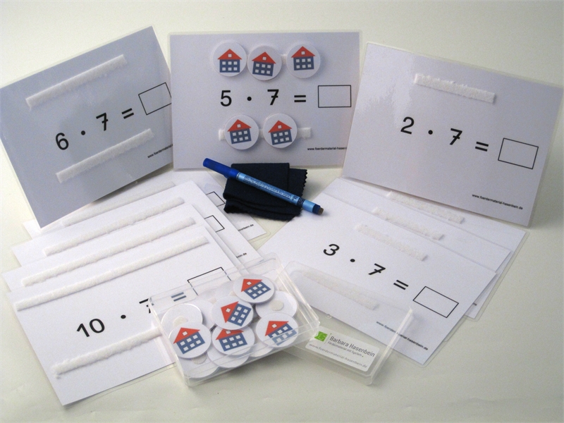 1 x 7 - Aufgaben legen