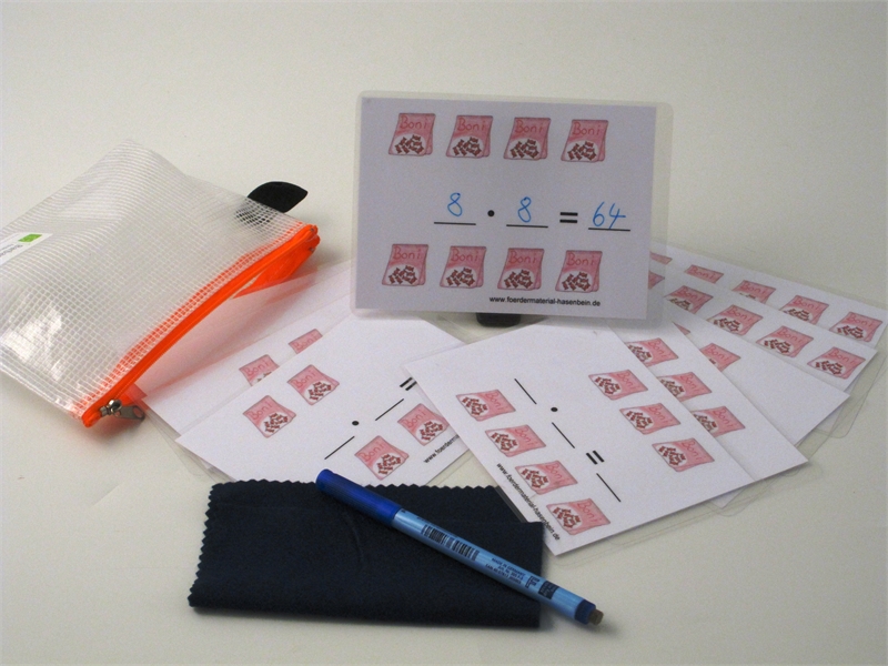 1 x 8 - Aufgaben schreiben