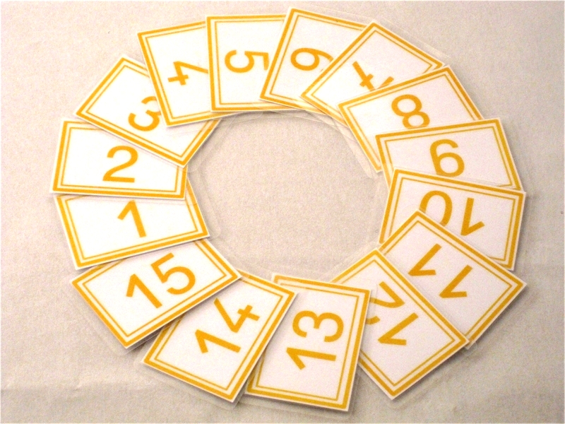 Aufgabennummern, groß, gelb