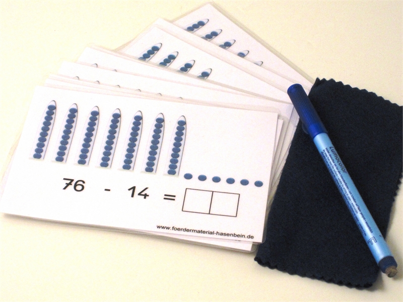 Subtraktionskarten zu Hunderter-Röhrchen