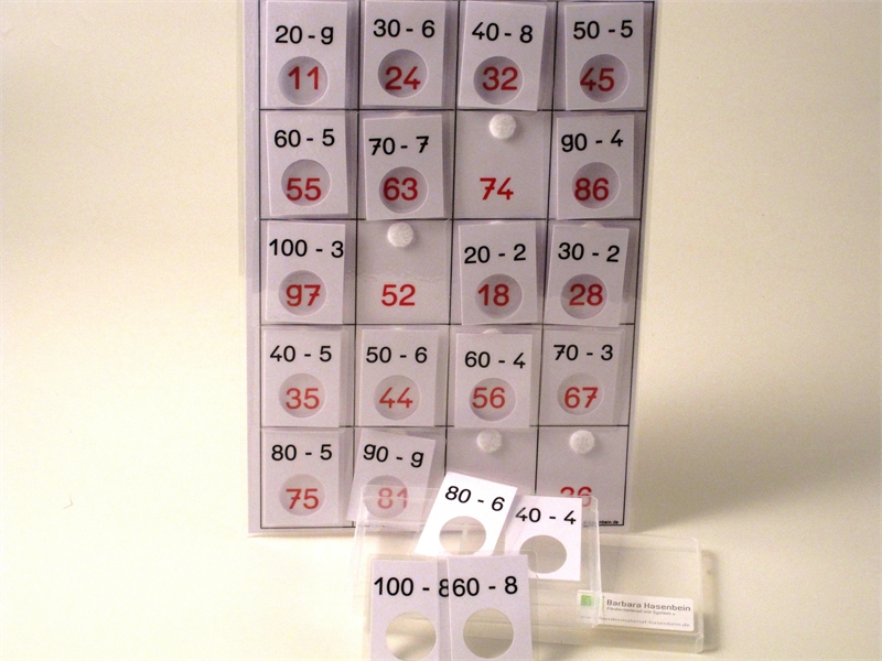 Subtraktionslotto bis 100 (glatte 10er - 1er)