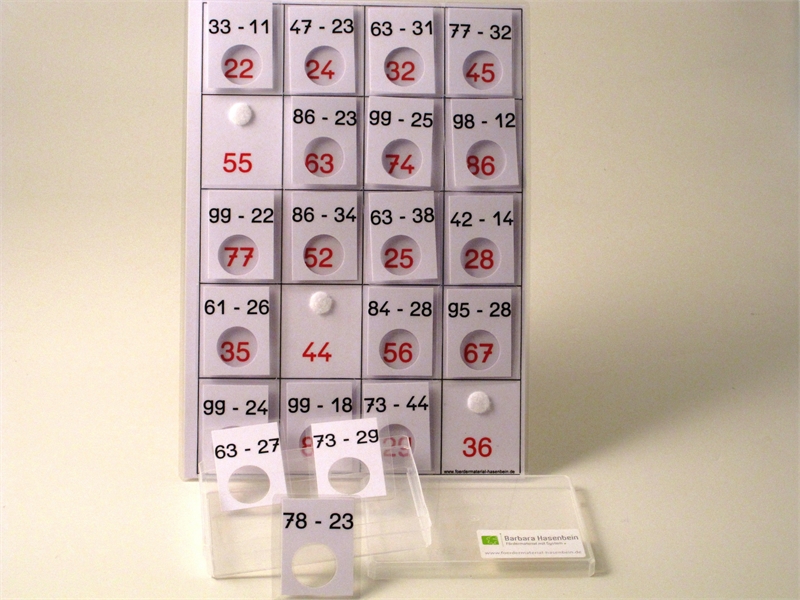 Subtraktionslotto bis 100 (gem. 10er - gem. 10er)