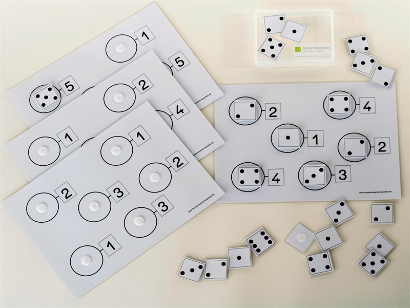 Mengen bis 6  als Würfelbild zuordnen