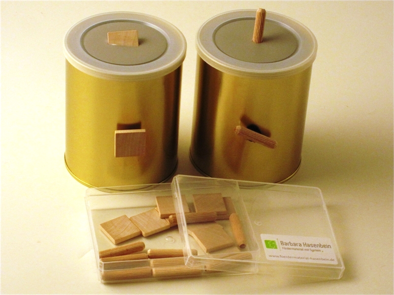 Dosen mit Holzformen